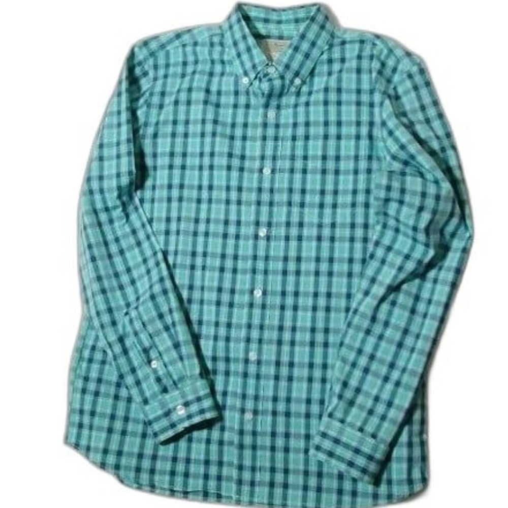 LL Bean‎ Men's Plaid Button Down Shirt Long Sleeve Slightly Fitted Medium